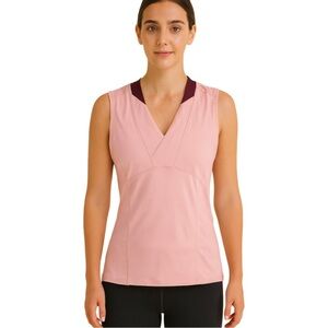 Nike Fit Dry Blush Pink & Burgundy Sleeveless Activewear Tank Size Medium Tennis